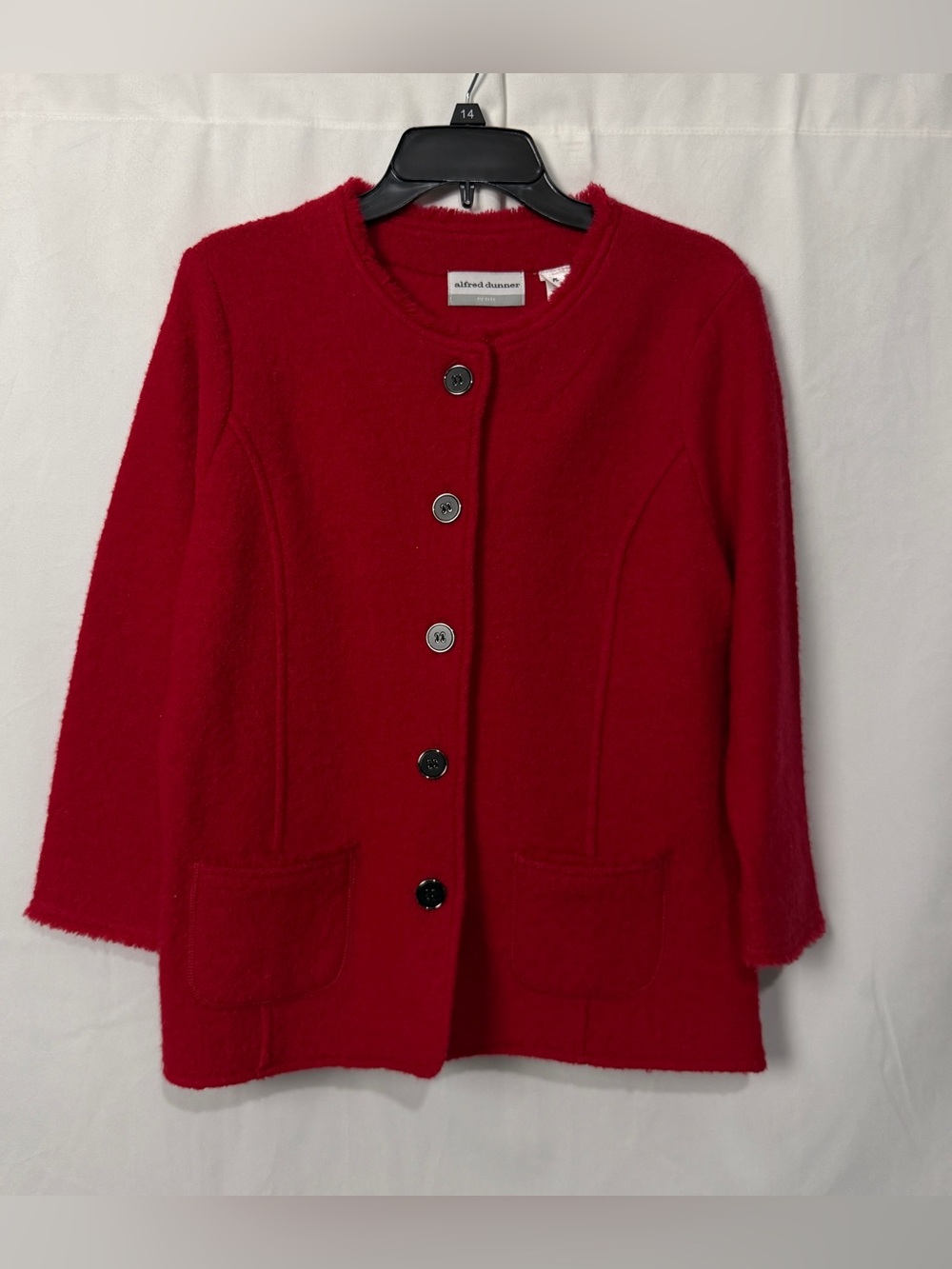 Alfred Dunner Red Wool Blazer Jacket Womens Petite Large